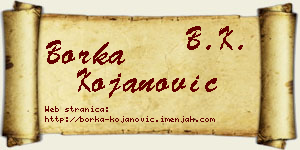 Borka Kojanović vizit kartica